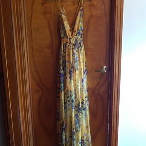 Yellow floral maxi dress